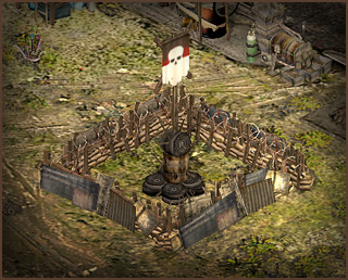 An alliance banner inside a compound