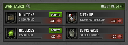 The alliance War Tasks list